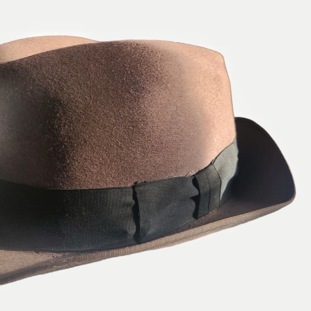 Stevens Hats Vintage 3X Beaver Stingy Brim Fedora